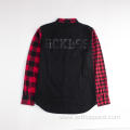 Long Sleeve Fleeece Joining Jacket Plaid Warm Shirt